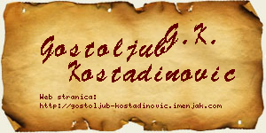 Gostoljub Kostadinović vizit kartica